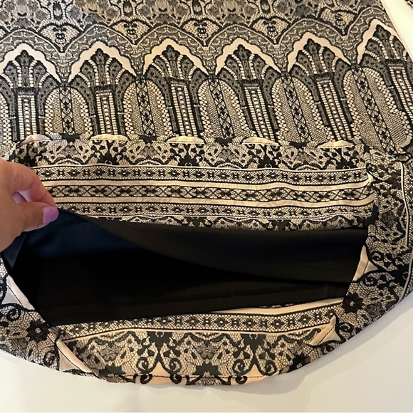 Pink Owl Boho Night Out Nude Black Patterned Dress with Flared Sleeves Small - Picture 8 of 13